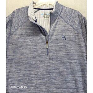 IBKUL Men Quarte Zip Pullover Long Sleeve Sweater, Blue, Size L